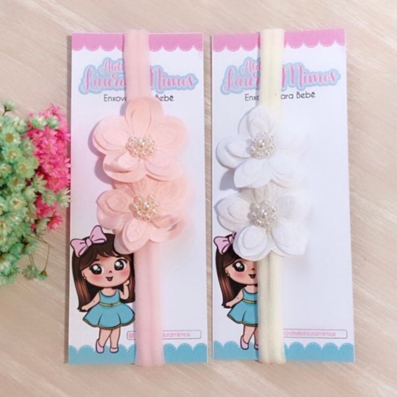 Faixinha Para Bebê Flor Pérola